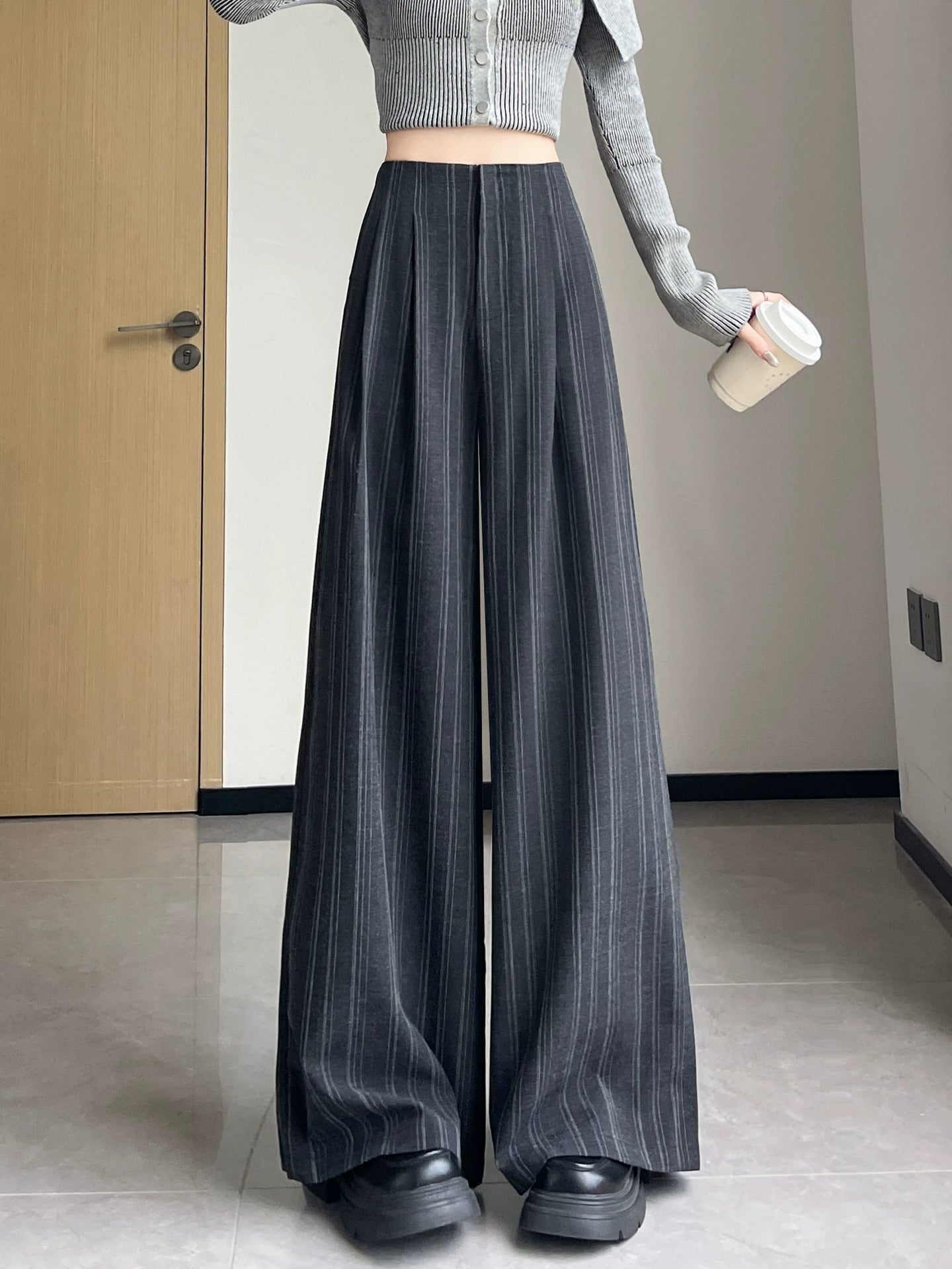 Stripe Wide Reg Pants