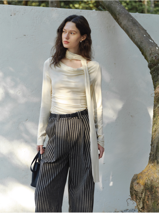 Drape Neck Top white
