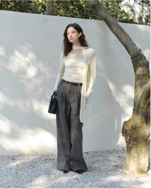 Drape Neck Top white