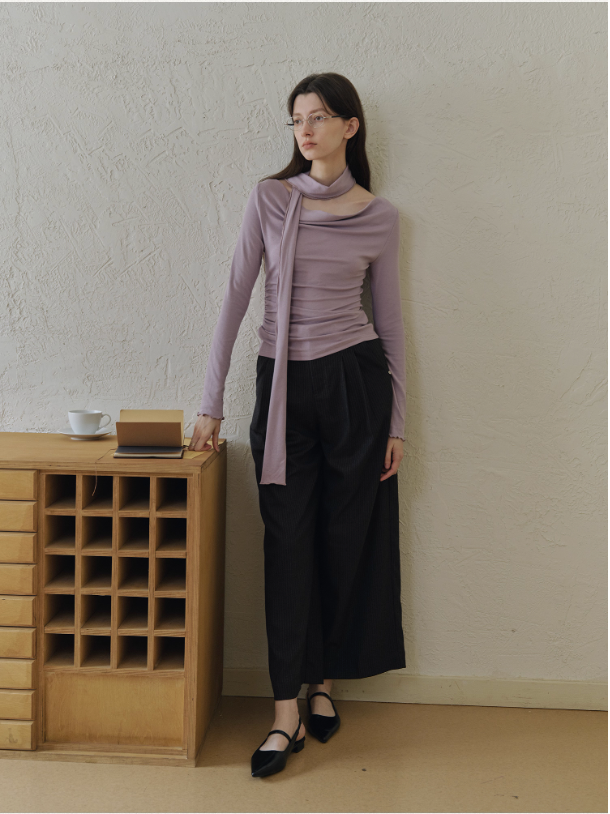Drape Neck Top Purple