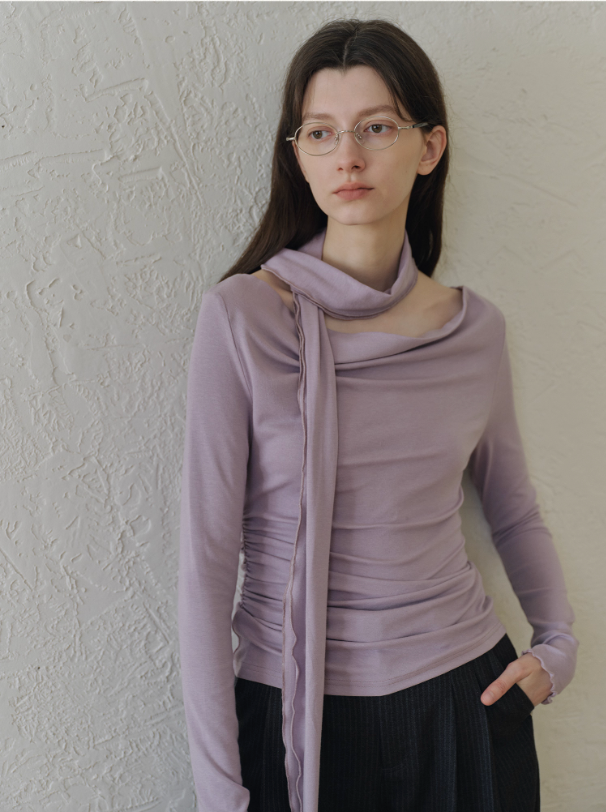 Drape Neck Top Purple