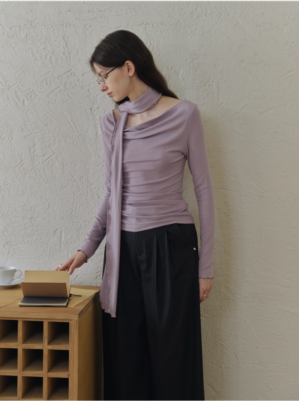 Drape Neck Top Purple
