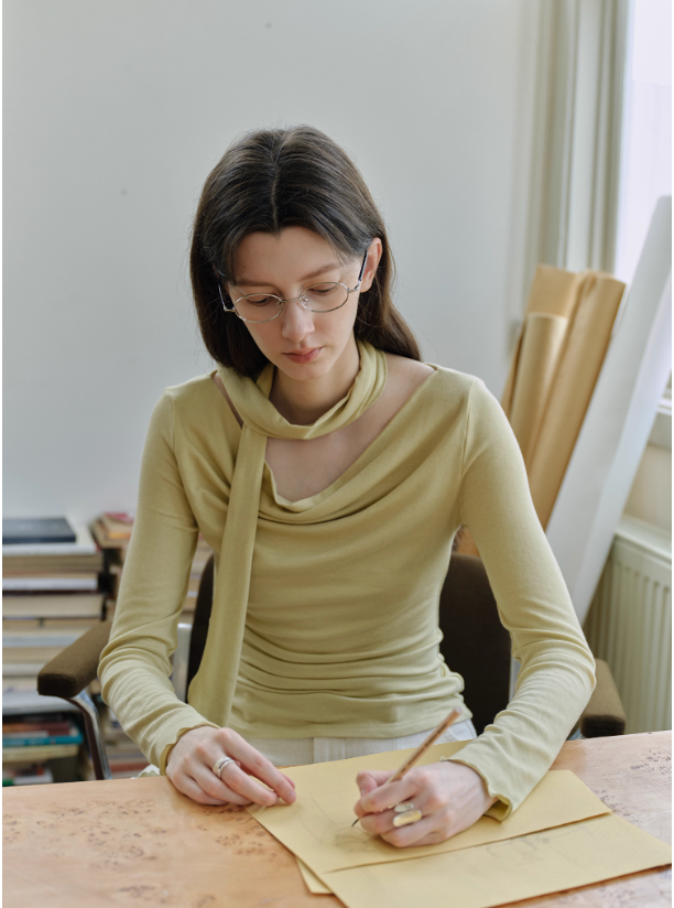 Drape Neck Top Green