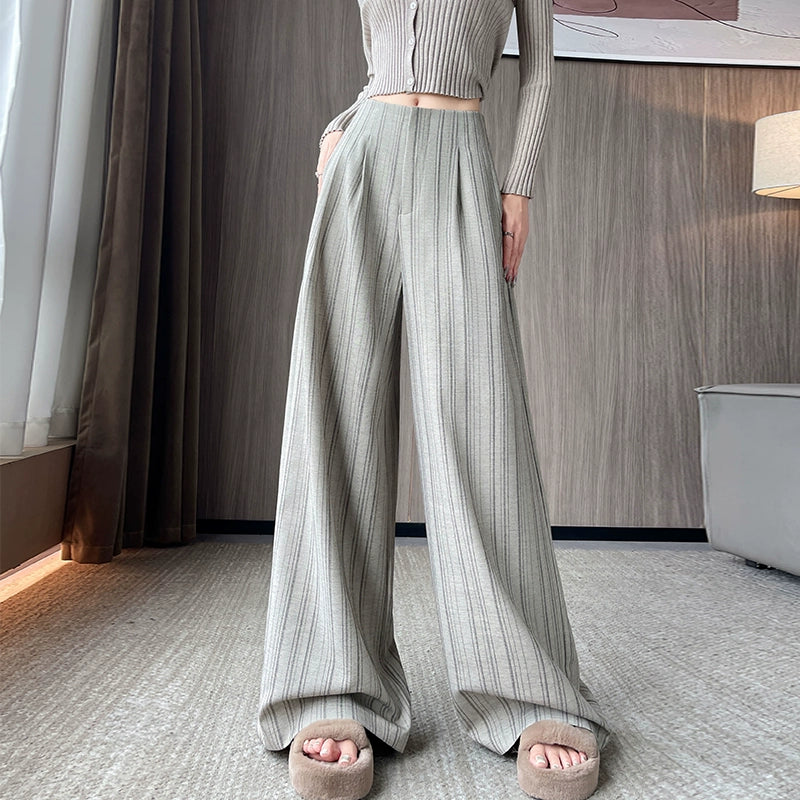 Stripe Wide Reg Pants