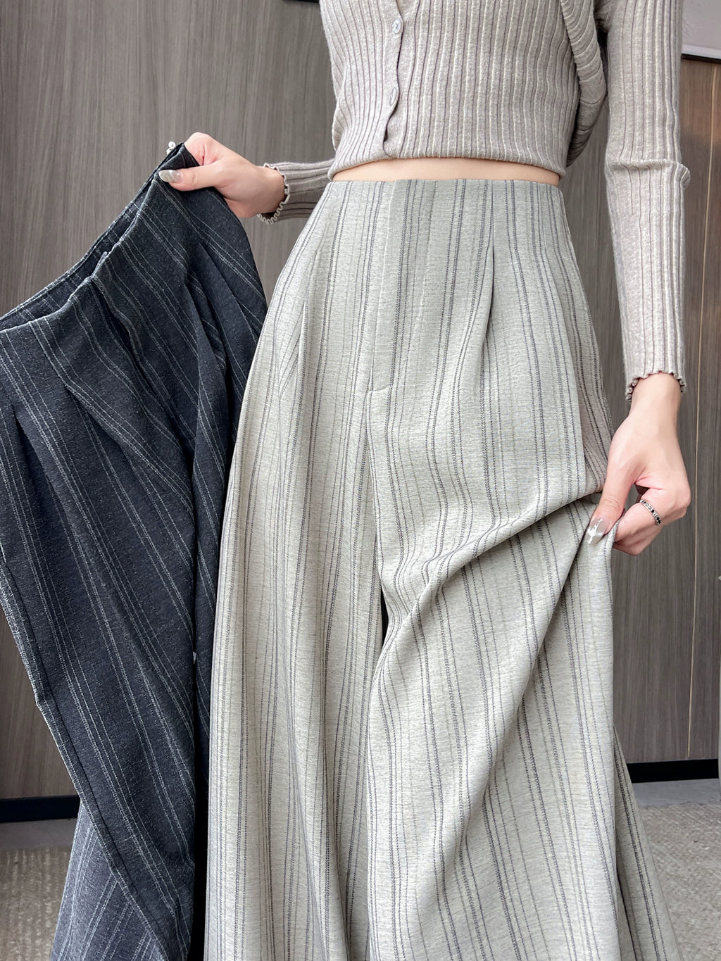 Stripe Wide Reg Pants