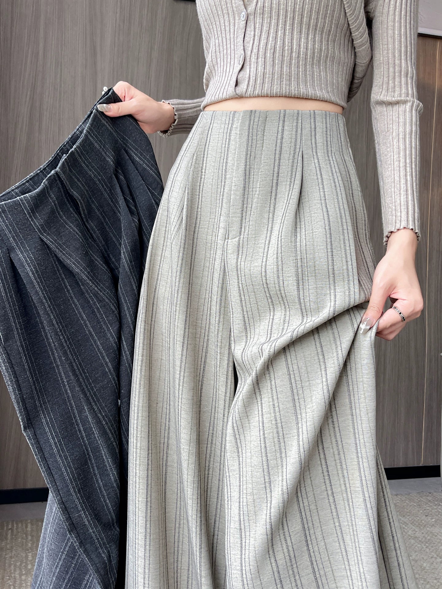Stripe Wide Reg Pants
