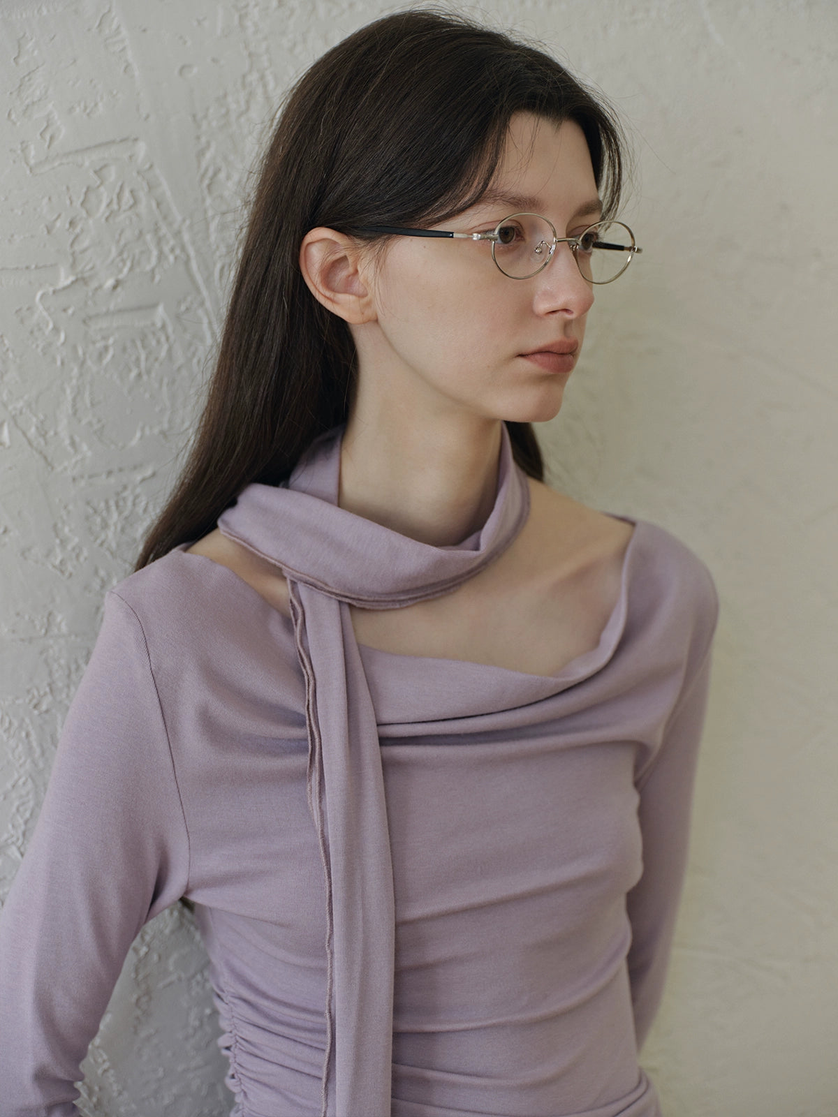 Drape Neck Top Purple