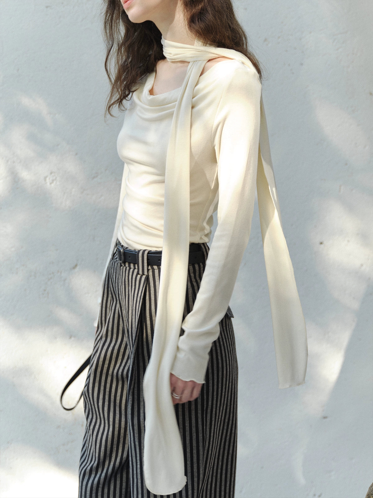 Drape Neck Top white