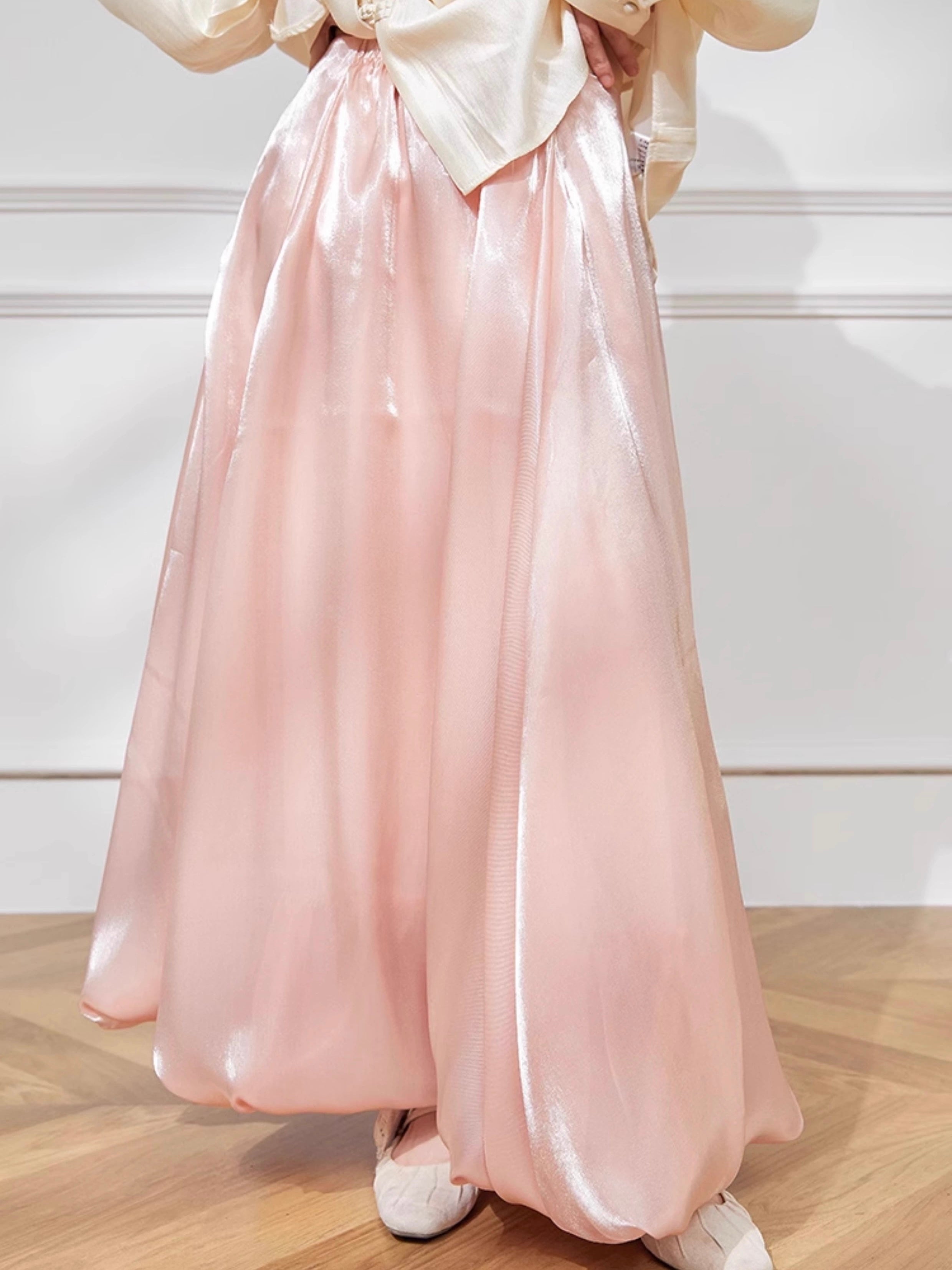 Pink Balloon Sheen Skirt