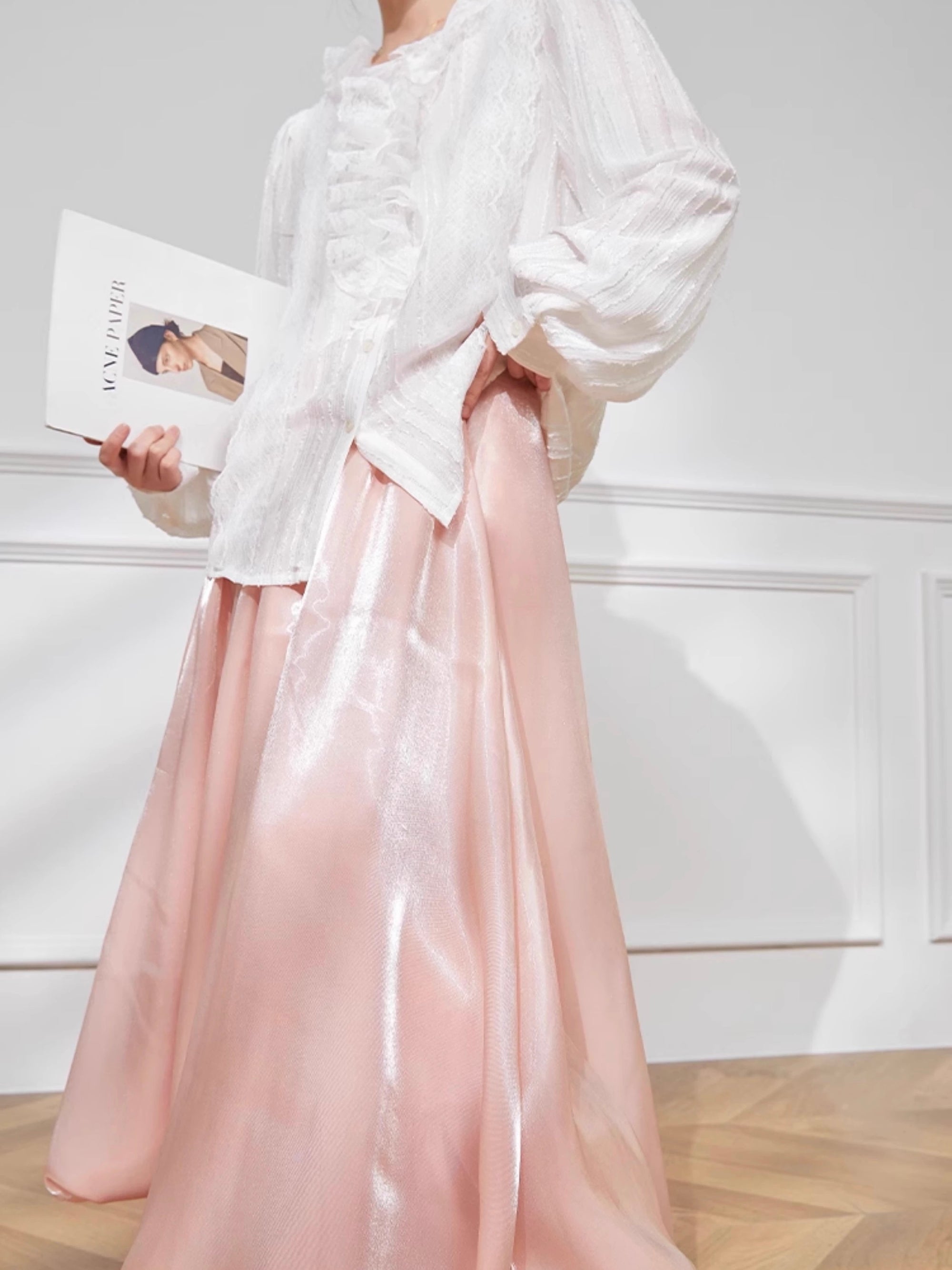 Pink Balloon Sheen Skirt
