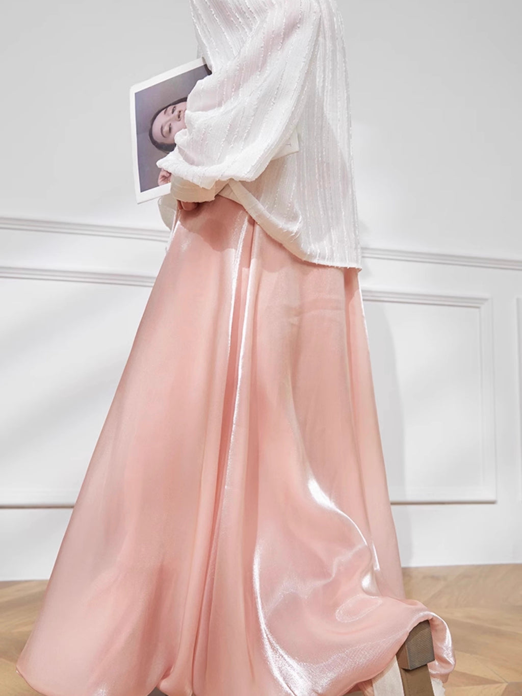 Pink Balloon Sheen Skirt