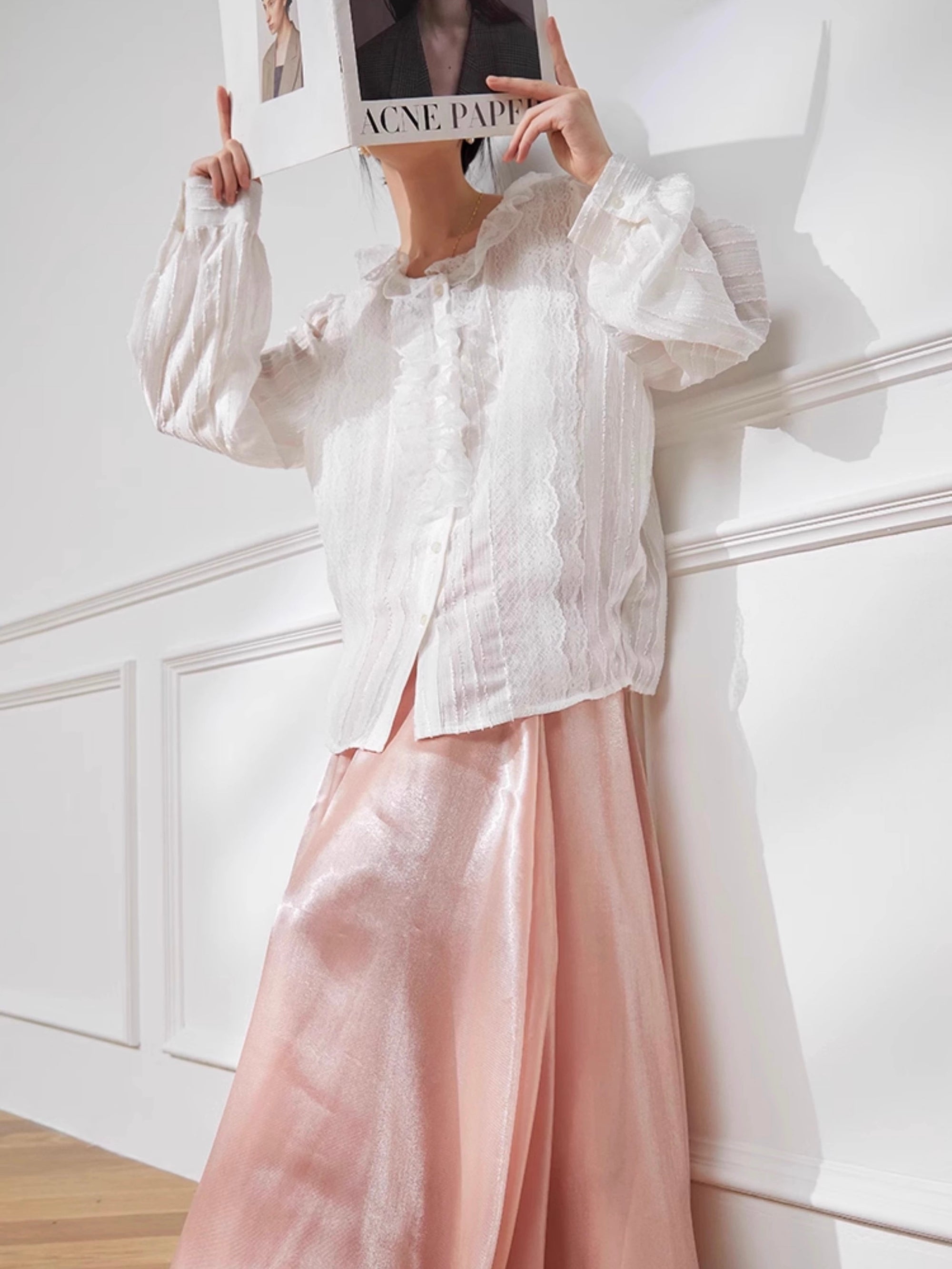 Pink Balloon Sheen Skirt