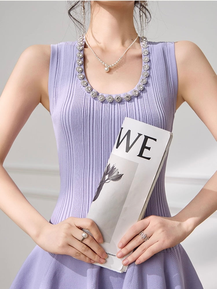 Lavender Bijou Knit Dress