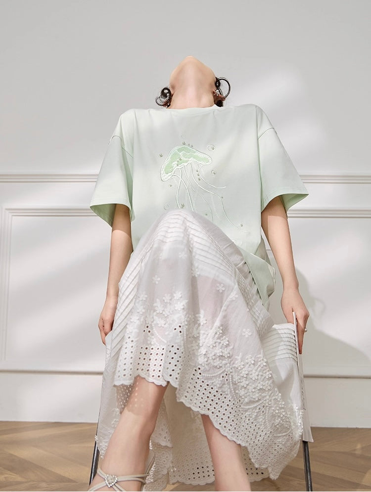 Mint Embroidery Tshirt