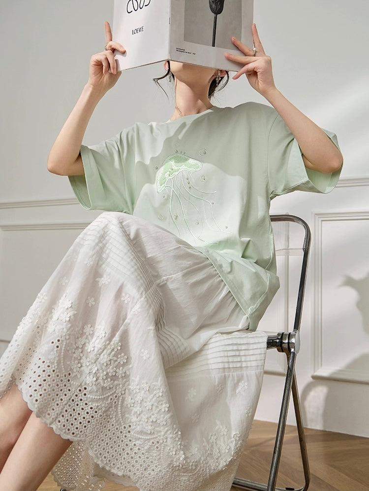 Mint Embroidery Tshirt