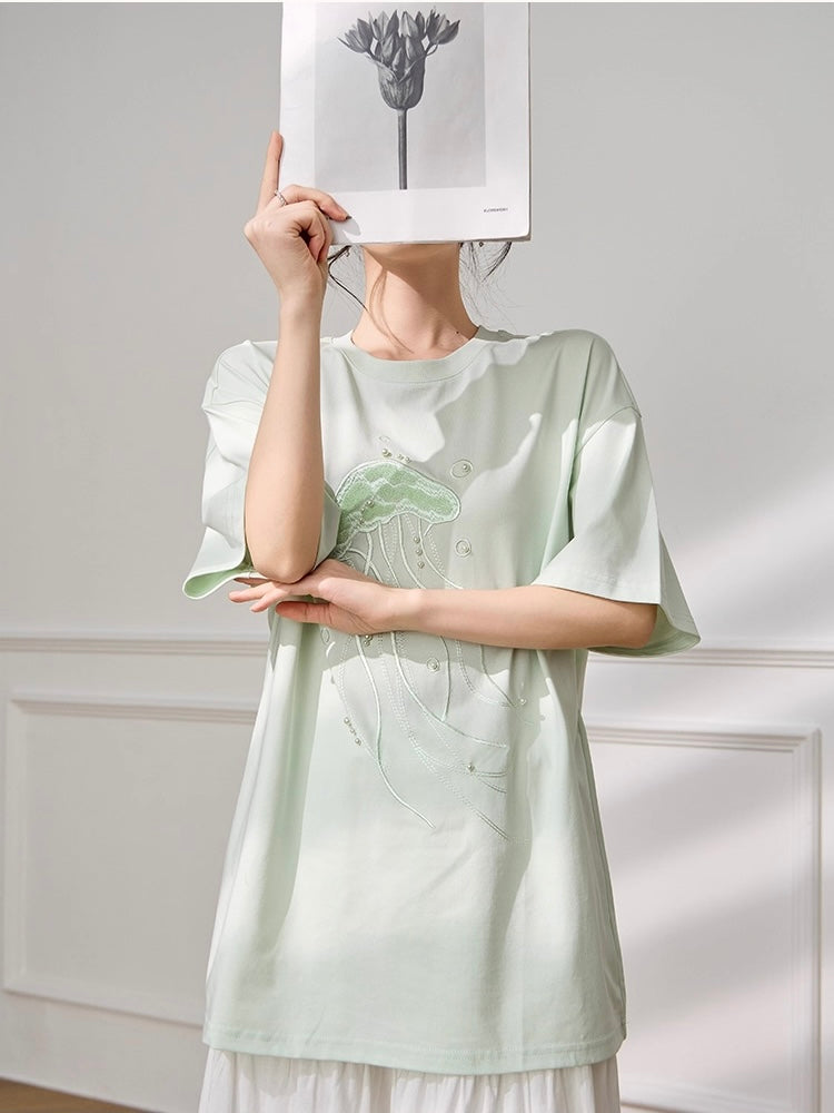 Mint Embroidery Tshirt