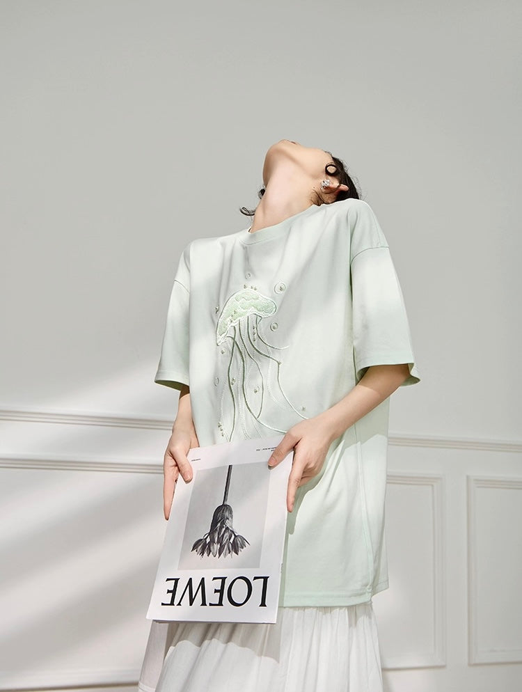 Mint Embroidery Tshirt