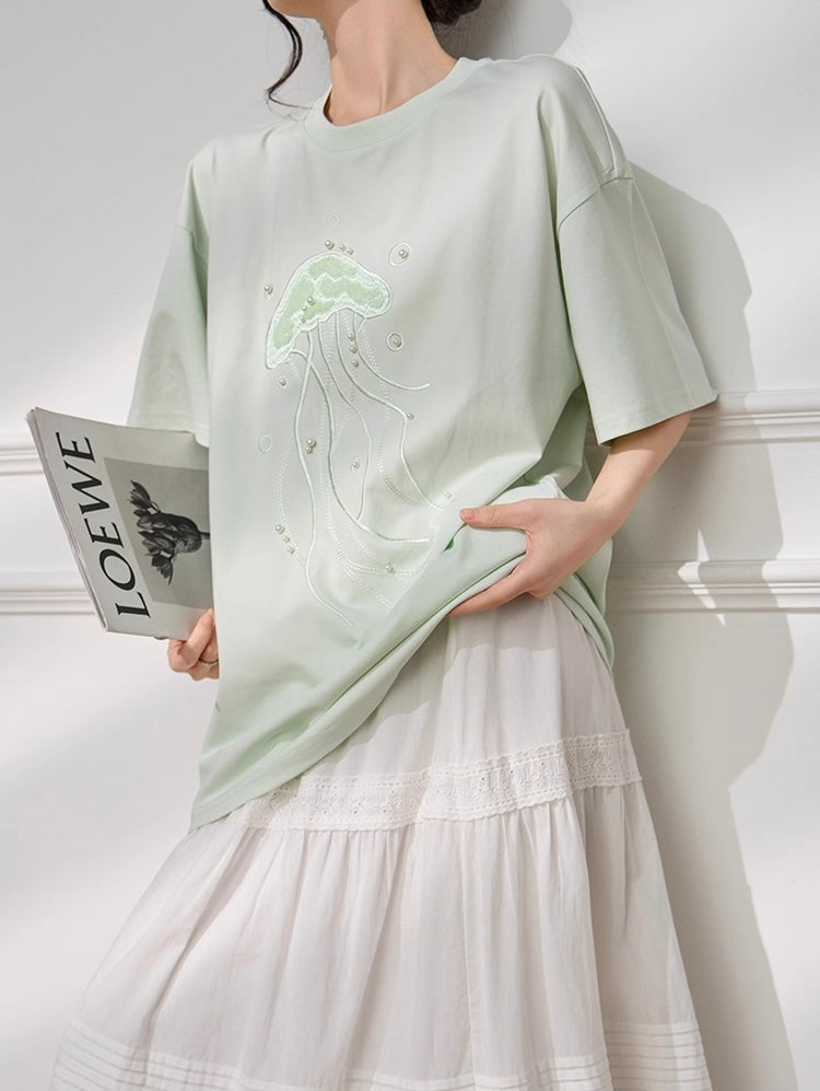 Mint Embroidery Tshirt