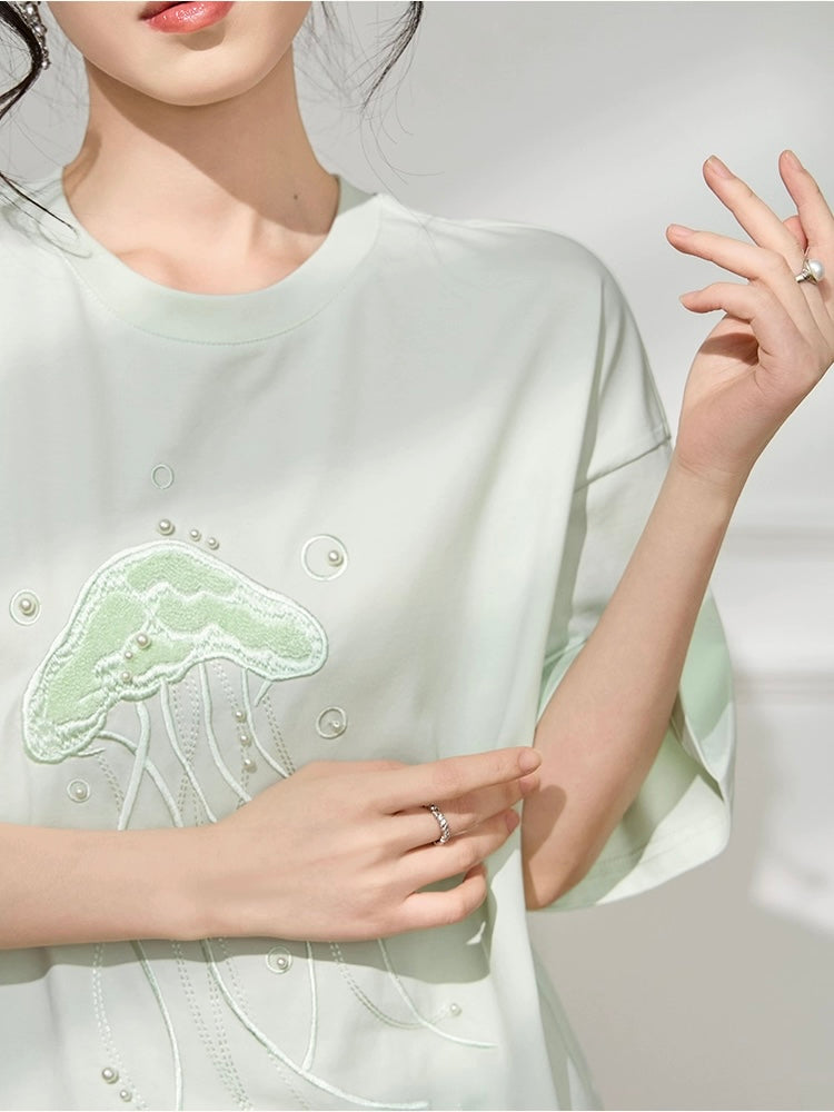 Mint Embroidery Tshirt