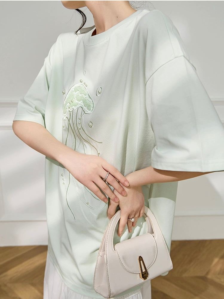 Mint Embroidery Tshirt