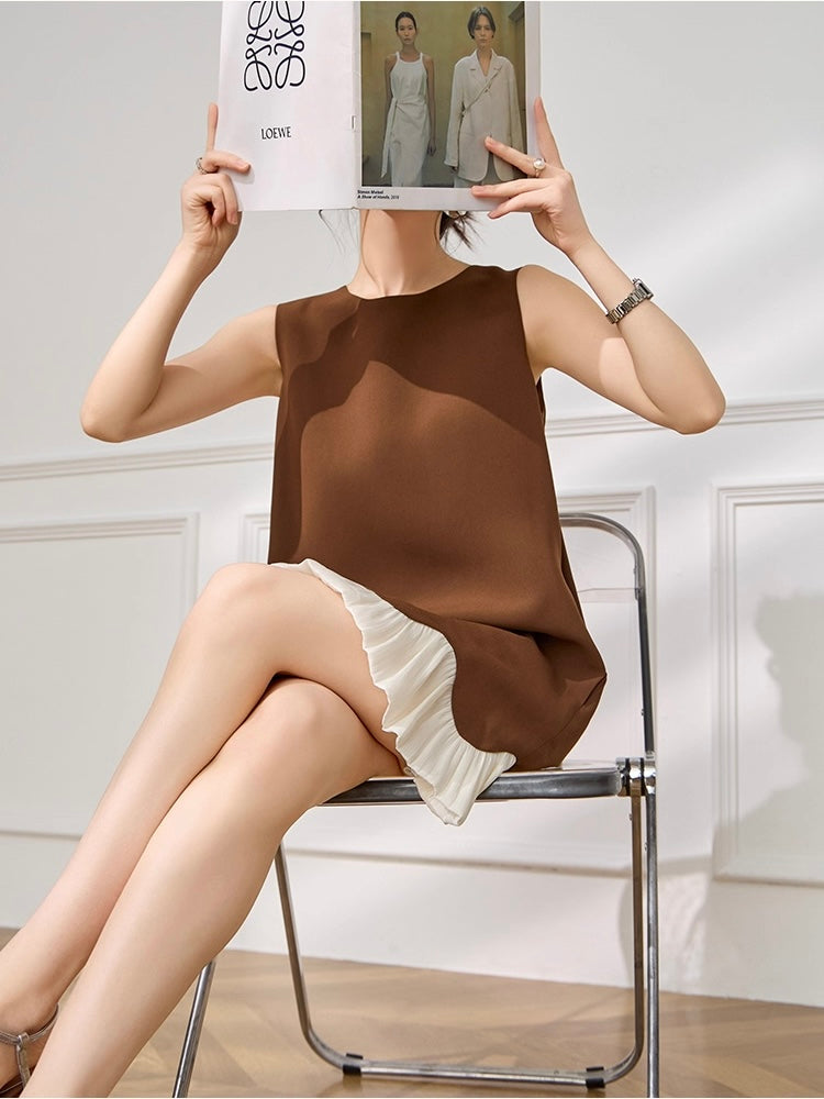 Mocha Wave Sleeveless Dress