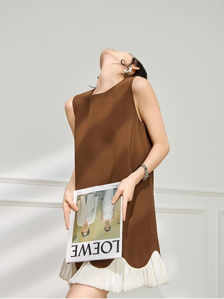 Mocha Wave Sleeveless Dress
