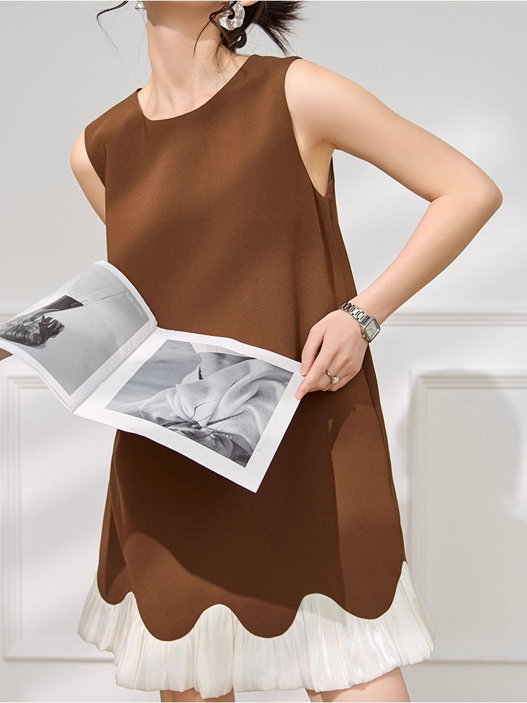 Mocha Wave Sleeveless Dress